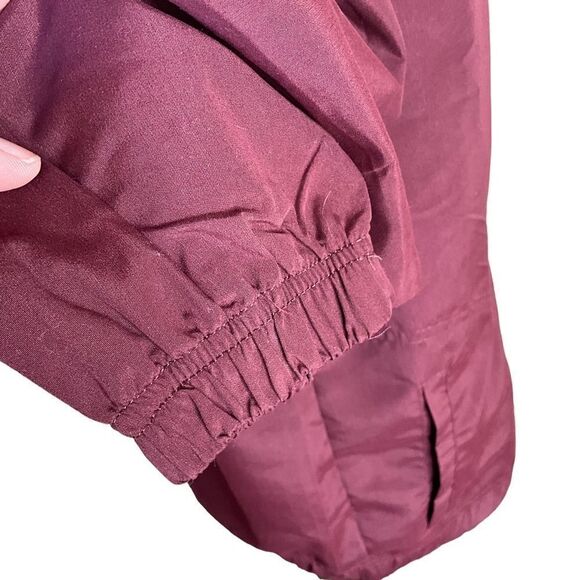 The Paragon Woman's Windbreaker Jacket Size S Maroon Zip Front Embroidered - Picture 7 of 13